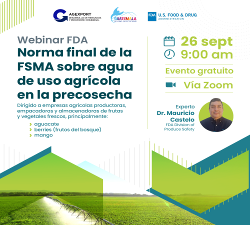 Webinar FDA - Norma final de la FSMA sobre agua de uso agrícola en la precosecha