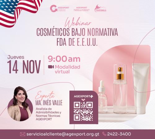 Conferencia: Cosméticos bajo la Normativa FDA de E.E.U.U.